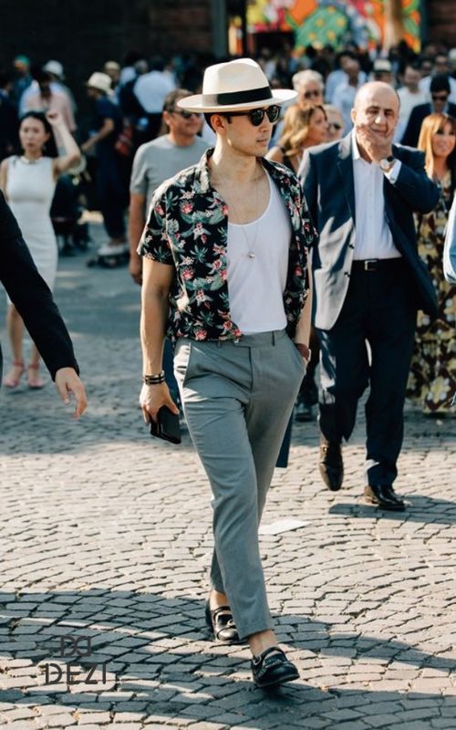 áo sơ mi phong cách hawaii